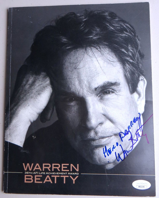 Warren Beatty Autographed Awards Program AFI Life Achievement Award JSA RR32190