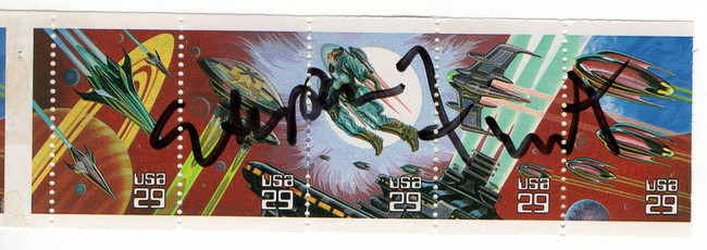 Stephen Furst Signed Autographed Postage Stamp Strip Babylon 5 BAS BA70370