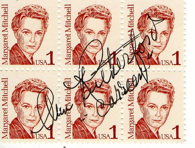 Ann Rutherford Autographed Postage Stamp Strip Gone with the Wind JSA QQ36319