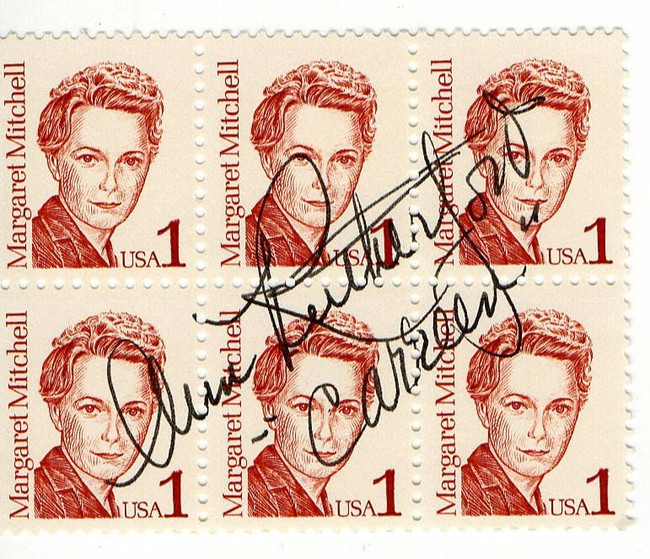 Ann Rutherford Autographed Postage Stamp Strip Gone with the Wind JSA QQ62924