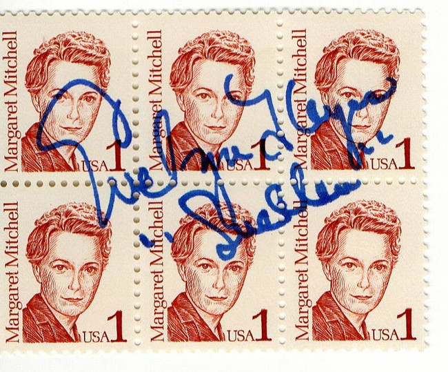 Evelyn Keyes Signed Autograph Postage Stamp Strip Gone with the Wind JSA QQ62923