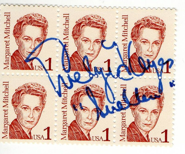 Evelyn Keyes Signed Autograph Postage Stamp Strip Gone with the Wind JSA QQ62622