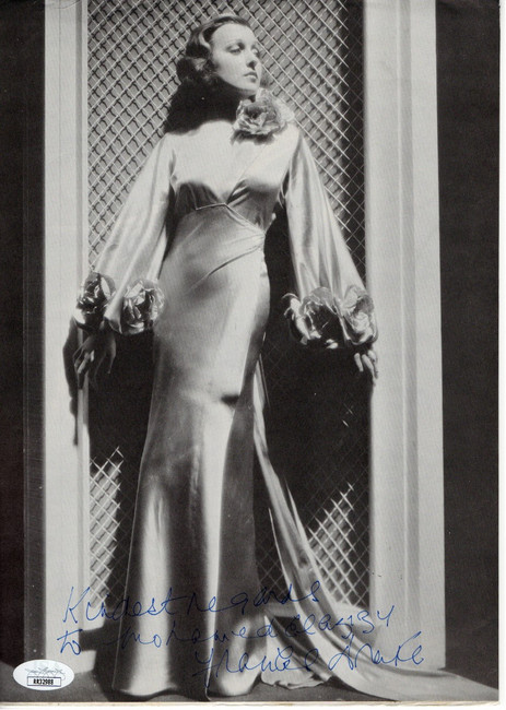Frances Drake Signed Autograph Vintage Paper Photo Legendary Actress JSA RR32988