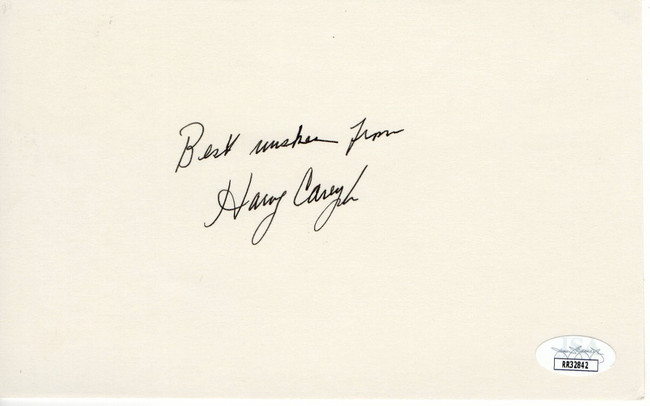 Harry Carey Jr. Signed Autographed 5X8 Index Card Western Actor JSA RR32842