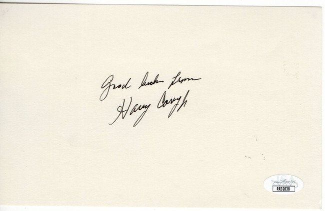 Harry Carey Jr. Signed Autographed 5X8 Index Card Western Actor JSA RR32838