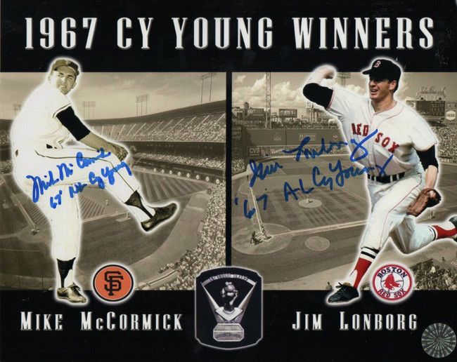 Mike McCormick Jim Lonborg Signed Autographed 8X10 Photo Giants Red Sox w/COA