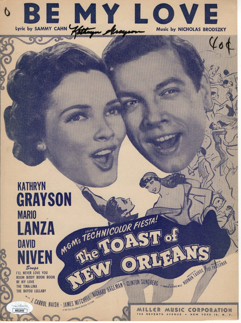 Kathryn Grayson Autographed Sheet Music The Toast of New Orleans JSA RR32955