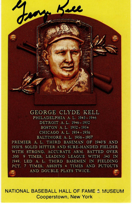 George Kell Signed Autographed Hall of Fame Postcard Detroit Tigers BAS BA70272