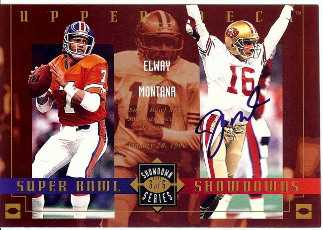 Joe Montana 1993 Upper Deck 3.5 X 5 Superbowl Showdown Auto UDA UDZ16194 49ers