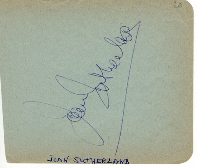 Joan Sutherland Signed Autograph Paper Cut Signature Soloist Singer BAS BB59738