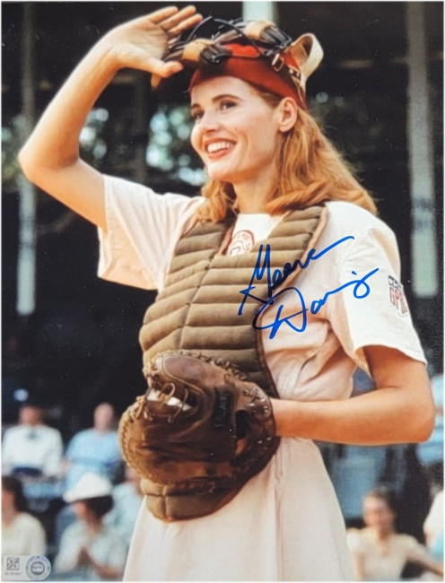 Geena Davis Hand Signed Autographed 8x10 Photo Rockford Peaches #8 MLB Holo