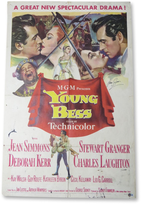 Jean Simmons Signed Autographed Vintage Movie Poster Young Bess BAS BB76378