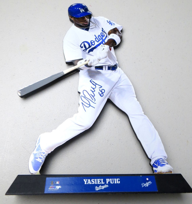 Yasiel Puig Signed Autographed Wood Figure Los Angeles Dodgers JSA UU46196