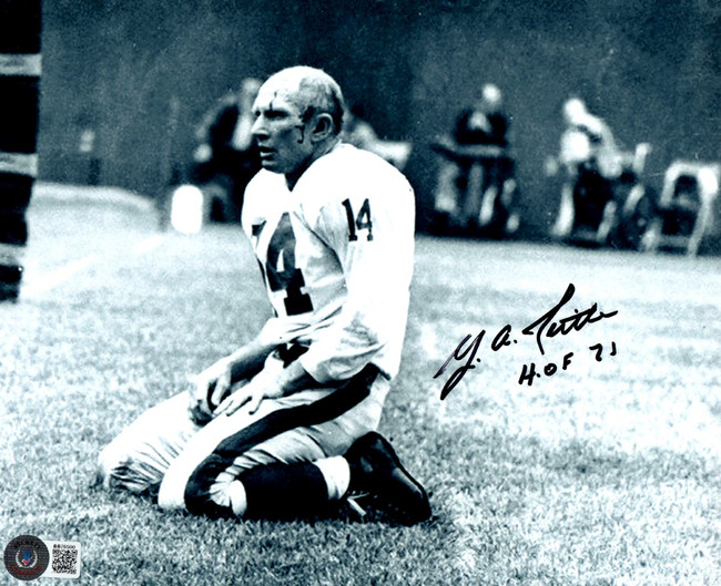 Y.A. Tittle Signed Autographed 8X10 Photo 49ers NY Giants BAS BB76500