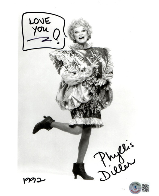 Phyllis Diller Signed Autographed 8X10 Photo Comedy Legend Inscribed BAS BB76461