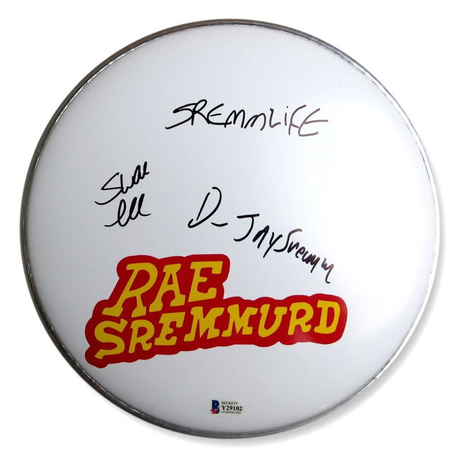 Swae Lee D-Jay Sremmer Signed Autographed 10" Drumhead Rae Sremmurd BAS Y29102