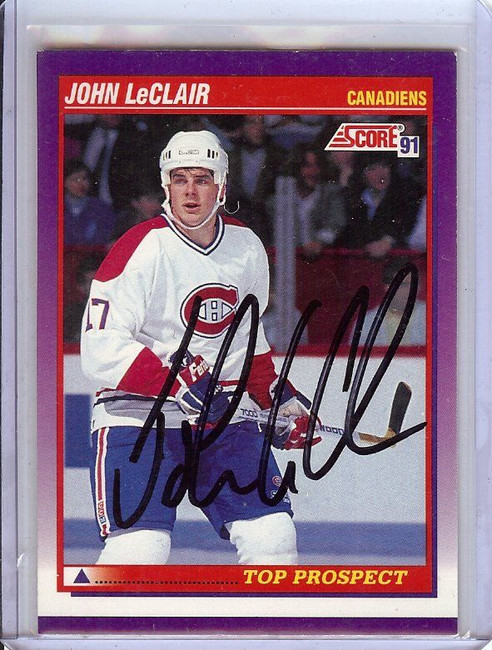 John LeClair 1991-92 Score RC Rookie Signed Autograph Canadiens #313 JSA TT40816