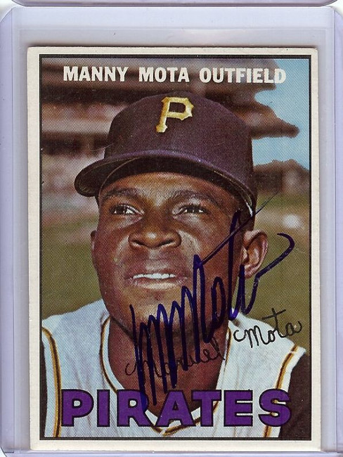 Manny Mota 1967 Topps Hand Signed Autograph Pirates #66 JSA TT40769