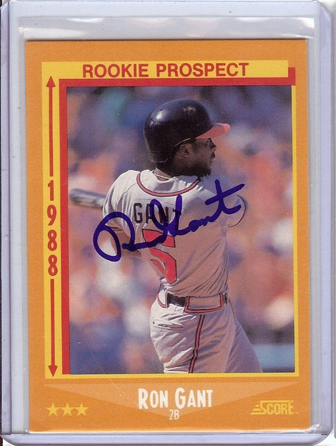 Ron Gant 1988 Score RC Rookie Signed Autograph Atlanta Braves #647 JSA TT40823