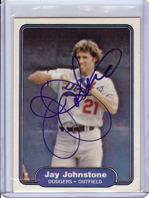Jay Johnstone 1982 Fleer Hand Signed Autograph Dodgers #10 JSA TT40802