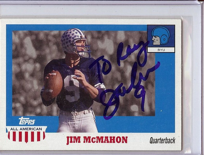 Jim McMahon 2005 Topps All-American Signed Autograph BYU Bears #54 JSA VV99109