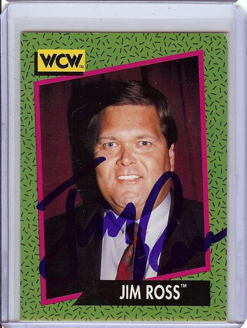 Jim Ross 1991 WCW Hand Signed Autographed Wrestling Announcer #154 JSA AB41669