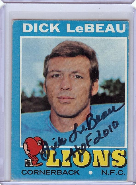 Dick LeBeau 1971 Topps Hand Signed Autographed Lions #154 JSA AB41678