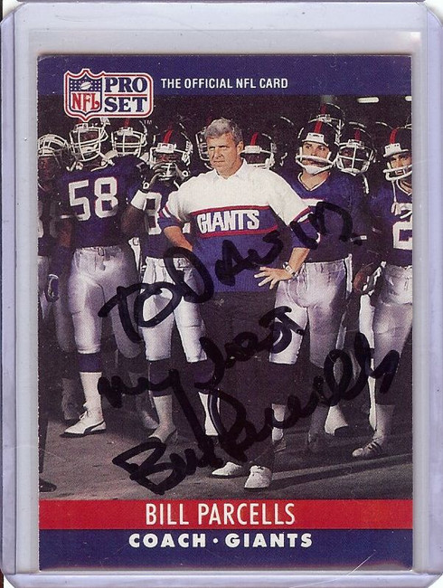 Bill Parcells 1990 Pro Set Signed Autograph Giants "To David" #232 JSA VV63804
