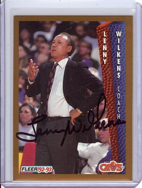 Lenny Wilkens 1992-93 Fleer Hand Signed Autographed Cavaliers #45 JSA VV63843