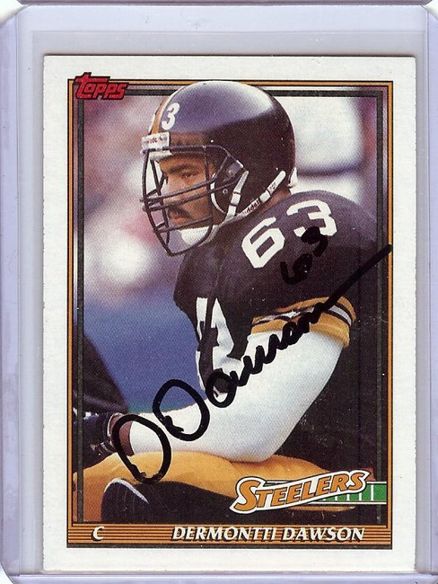 Dermontti Dawson 1991 Topps Hand Signed Autographed Steelers #289 JSA AB41642