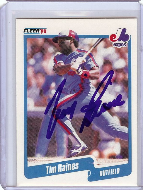 Tim Raines 1990 Fleer Hand Signed Autographed Montreal Expos #359 JSA AB41654