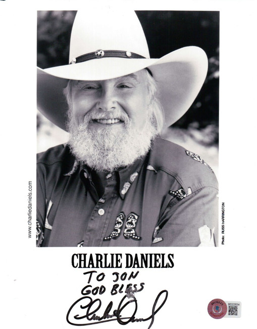 Charlie Daniels Signed Autographed 8X10 Photo Vintage Head Shot BAS BD22834