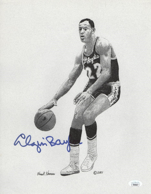 Elgin Baylor Signed Autographed 11X14 Photo Lakers Sketch Print JSA VV85928