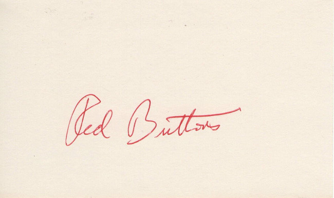Red Buttons Signed Autographed Index Card Hollywood Legend PSA AJ88119