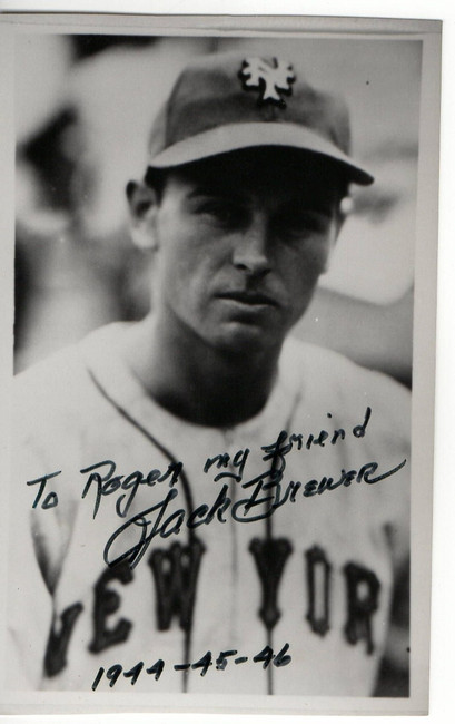 Jack Brewer Signed Autographed Small Photo New York Giants JSA VV63888