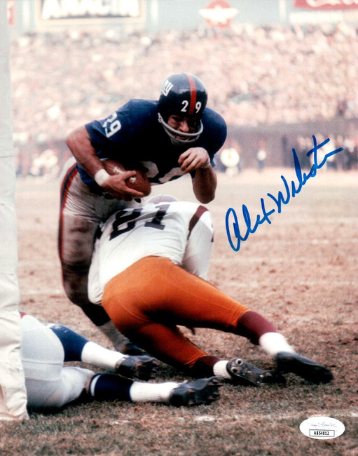 Alex Webster Signed Autographed 8X10 Photo Giants Color Action JSA AB54812