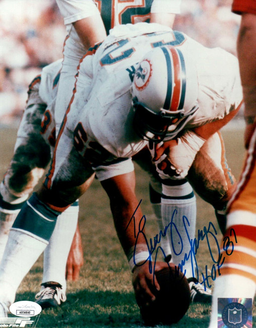 Jim Langer Signed Autographed 8X10 Photo Dolphins "HOF 87" To Jerry JSA AB54840