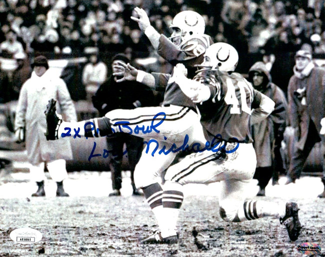 Lou Michaels Signed Autographed 8X10 Photo Colts "2X Pro Bowl" B/W JSA LOA