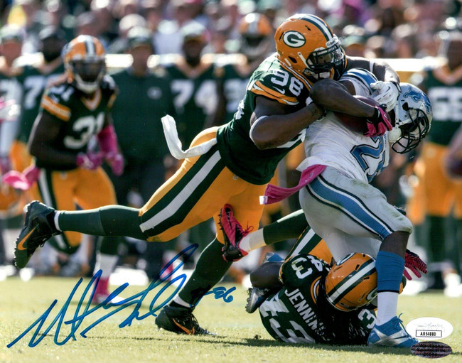 Mike Neal Signed Autographed 8X10 Photo Packers Sack vs. Lions JSA AB54880