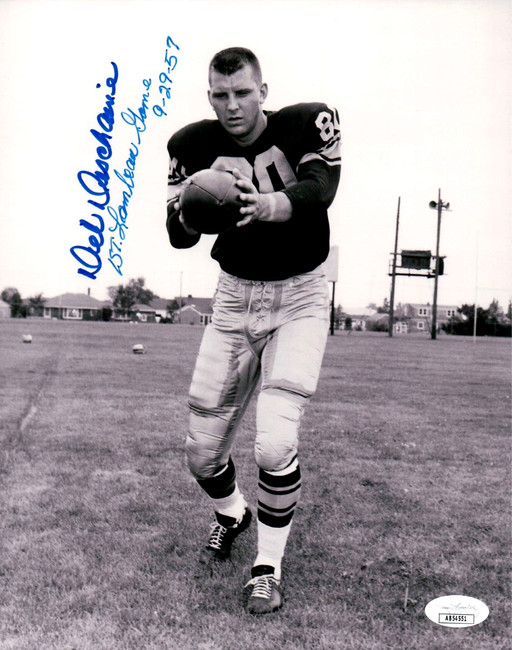 Dick Deschaine Autographed 8X10 Photo Packers "1st Lambeau Game" JSA AB54551