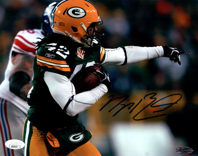 Morgan Burnett Signed Autographed 8X10 Photo Packers Pointing w/Ball JSA AB54517