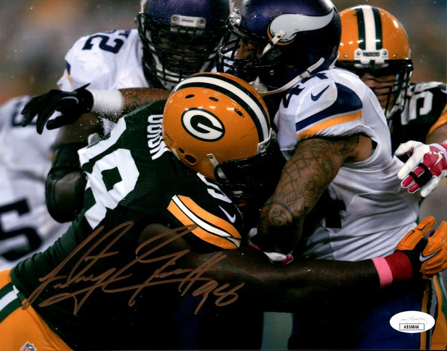 Letroy Guion Signed Autographed 8X10 Photo Packers vs. Vikings JSA COA