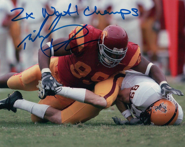 Mike Patterson Signed 8X10 Photo Autograph USC "2x Natl Champs" Auto w/COA