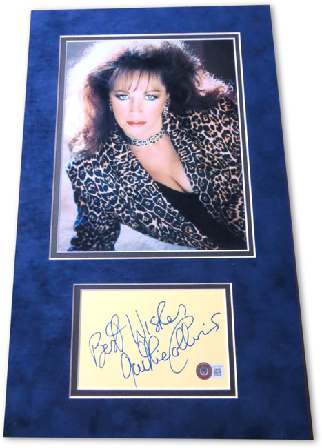 Jackie Collins Signed Autographed Matted 8X10 Cut Author Novelist BAS BD19808