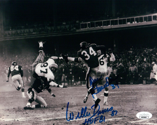 Willie Davis Don Chandler Signed Autographed 8X10 Photo Packers JSA AB55000