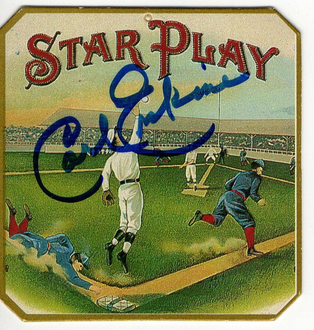 Carl Erskine Signed Autograph Star Play Card Cut Los Angeles Dodgers JSA AC71399