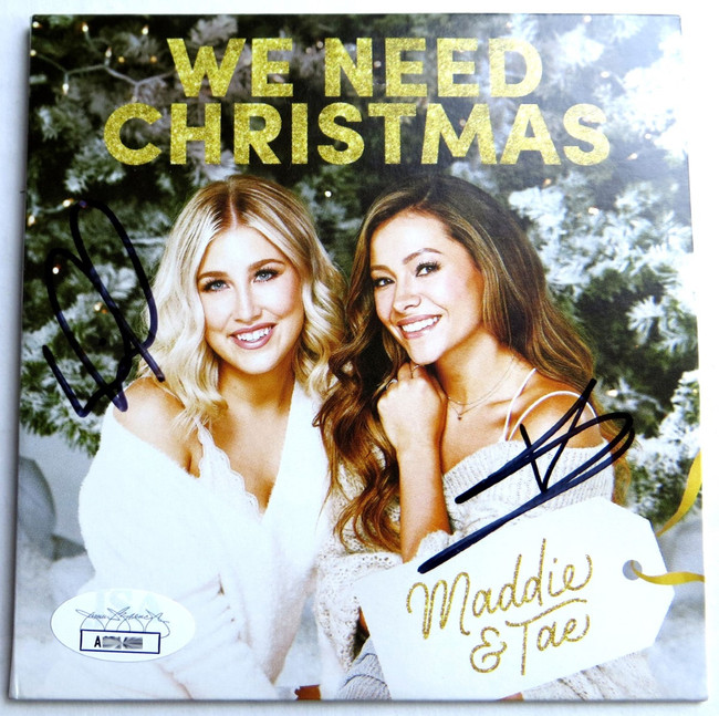 Maddie Font Tae Kerr Signed Autographed CD Cover We Need Christmas JSA