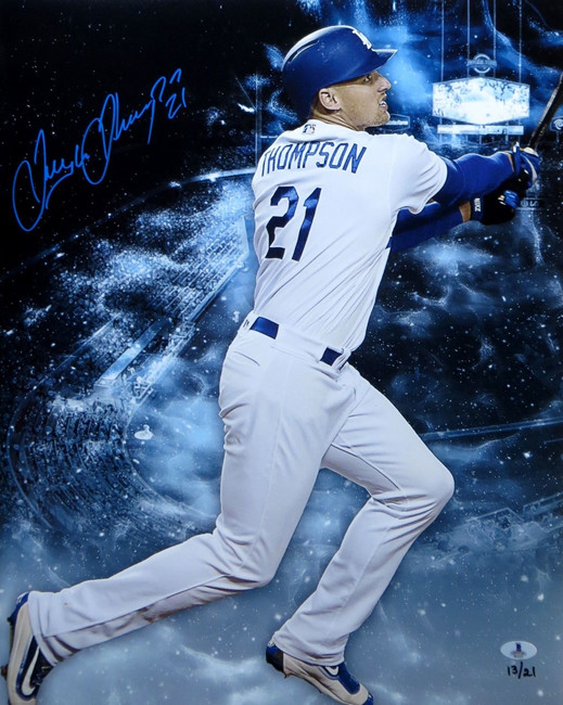 Trayce Thompson Signed Autographed 16X20 Photo Dodgers Limited to 21 Beckett COA