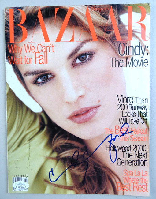 Cindy Crawford Signed Autographed Magazine Harper's Bazaar JSA AB55126