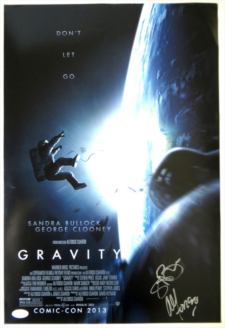 Sandra Bullock Alfonso Cuaron Dual Autographed 13X20 Poster Gravity JSA AD54867